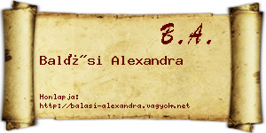 Balási Alexandra névjegykártya