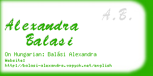 alexandra balasi business card
