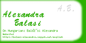 alexandra balasi business card